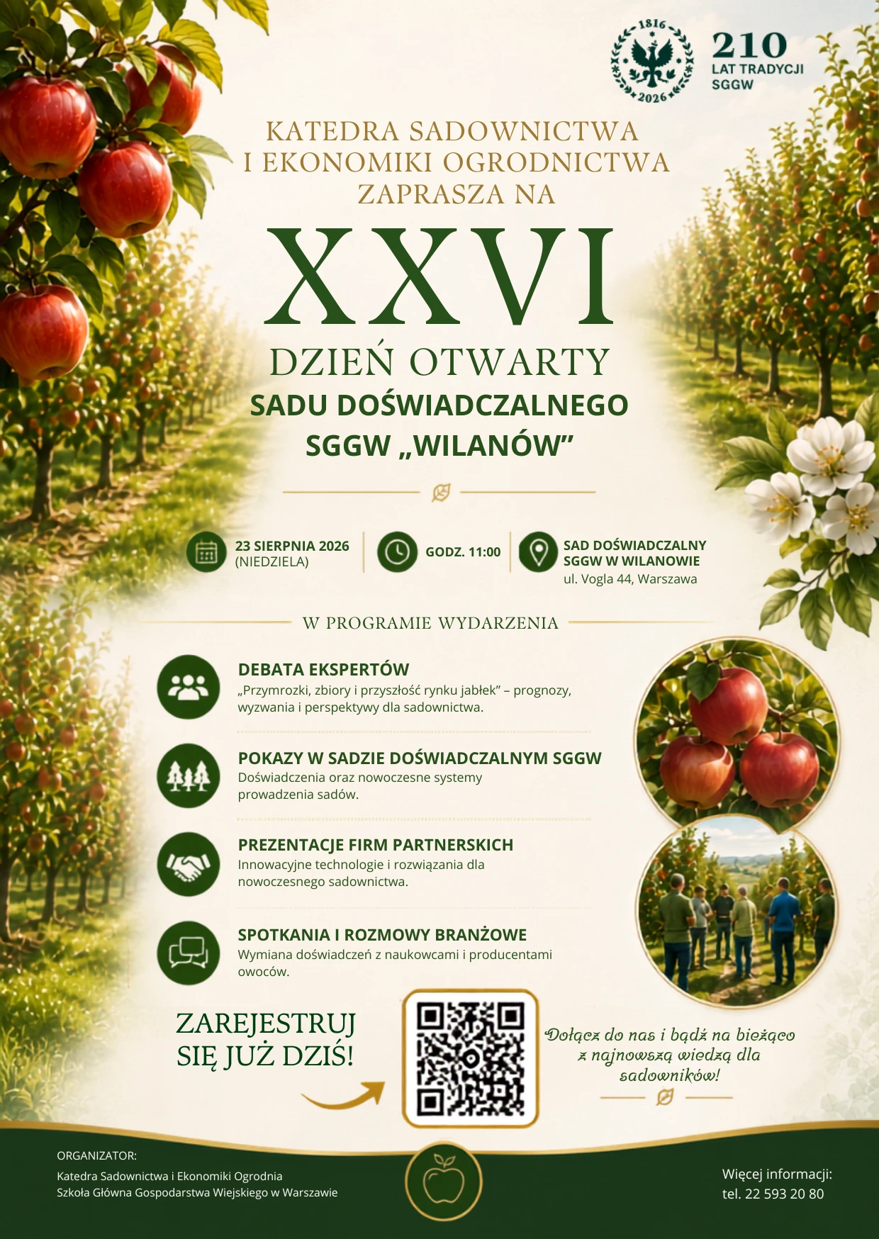 26. Dzień Otwarty Sadu Doświad­czal­nego SGGW w Wila­no­wie